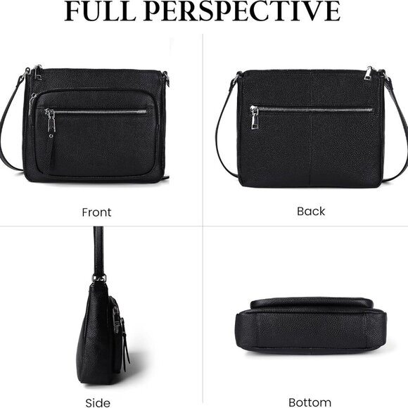 Genuine Leather Crossbody Bags for Women Medium Size RFID Blocking Leather Purse - Picture 7 of 7
